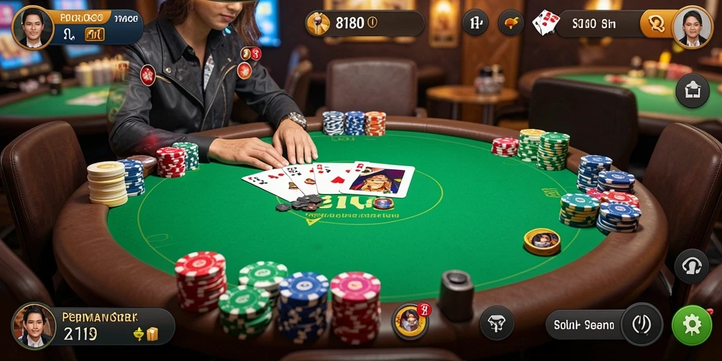 Gameplay poker seru dengan pemain dari seluruh dunia.