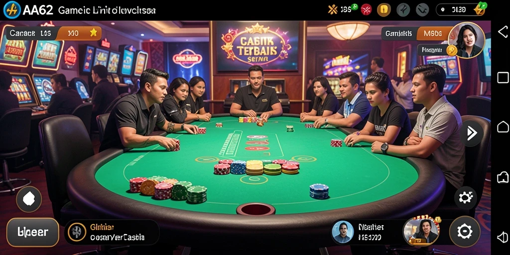 Tampilan menarik gameplay Live Casino di AA62.