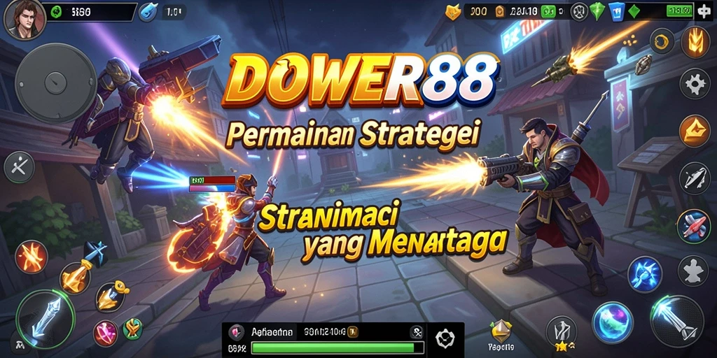 Screenshot DOWER88 menampilkan aksi pertempuran strategis yang intens.
