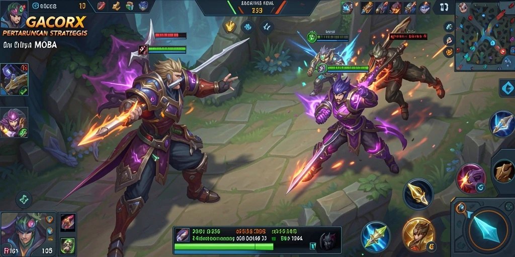 Tampilkan gameplay menegangkan dalam GACORX dengan pertarungan strategis antar pemain.