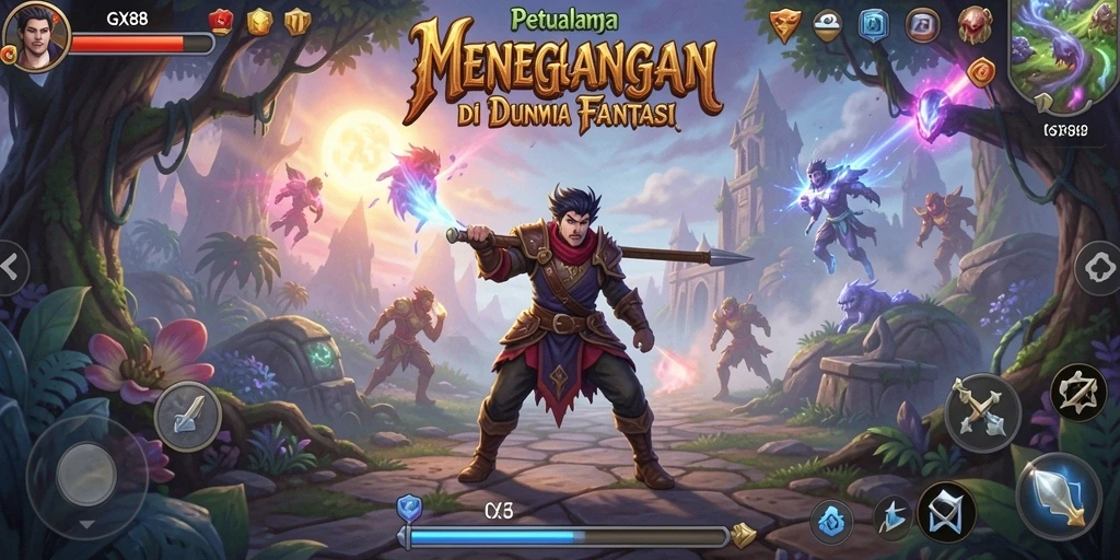 Gameplay GX88 menampilkan petualangan seru dan penuh tantangan.