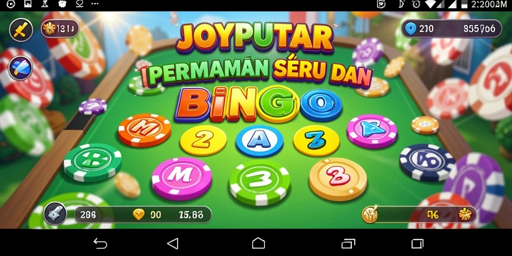 Tampilan gameplay seru JOYPUTAR yang menampilkan suasana Bingo yang menyenangkan.