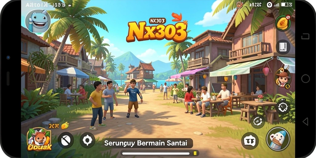 Tampilan gameplay NX303 yang menyenangkan dan ceria.