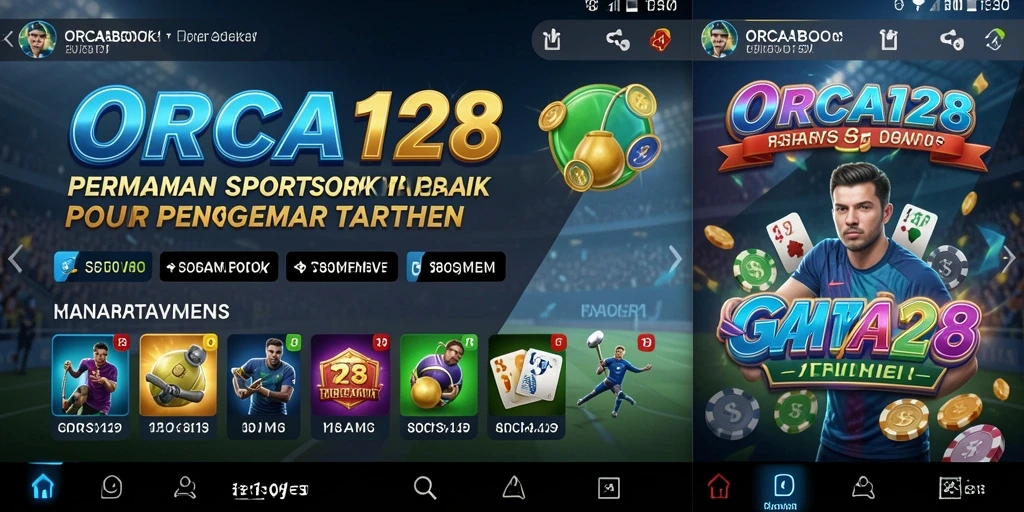 Screenshot ORCA128 menampilkan antarmuka taruhan olahraga yang menarik.