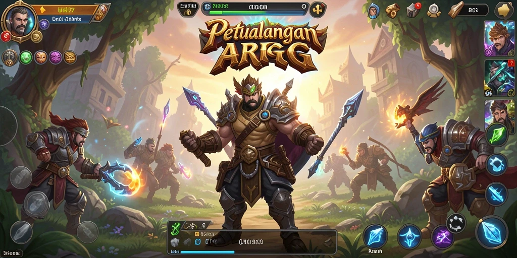 Screenshot utama UH77 menampilkan pertarungan seru dalam dunia ARPG.