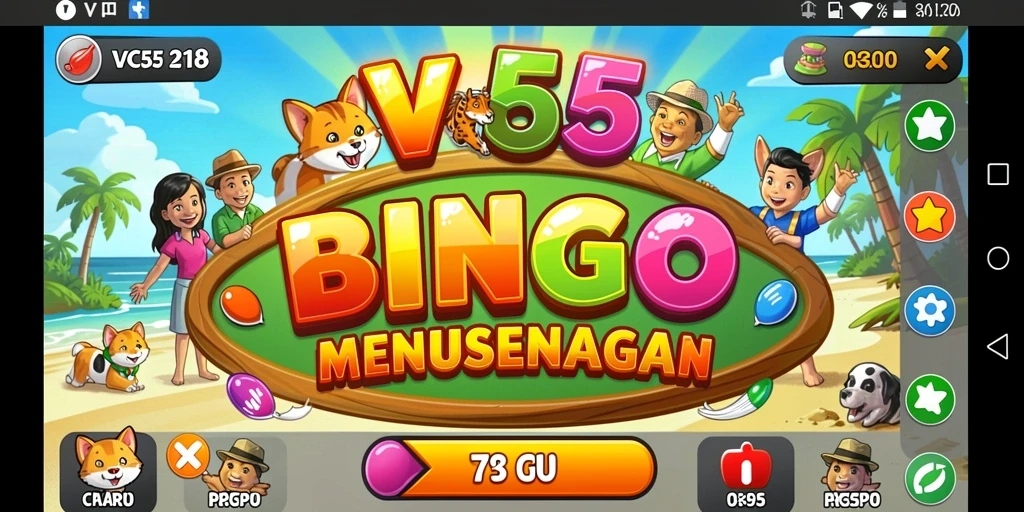 Tampilan gameplay seru Bingo di VC55 dengan interaksi antarpemain.