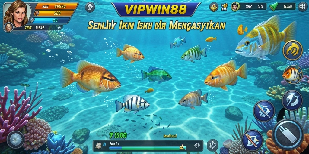 Gameplay seru dalam <strong>VIPWIN88</strong> saat menangkap ikan.