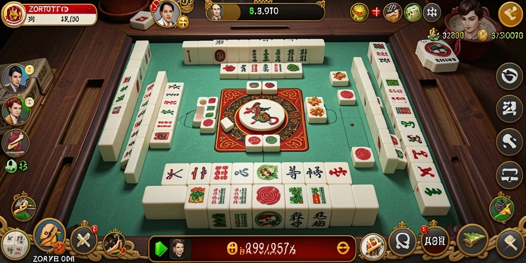 Screenshot gameplay utama ZORTOTO menampilkan aksi permainan Mahjong yang seru.